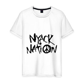 Мужская футболка хлопок с принтом Nyack nation в Тюмени, 100% хлопок | прямой крой, круглый вырез горловины, длина до линии бедер, слегка спущенное плечо. | 