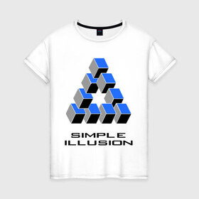 Женская футболка хлопок с принтом Simple illusion в Тюмени, 100% хлопок | прямой крой, круглый вырез горловины, длина до линии бедер, слегка спущенное плечо | simple illusion | обман зрения | оптический обман | оптический эффект | простая иллюзия