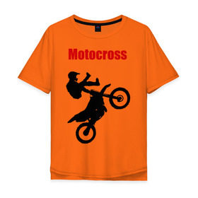 Мужская футболка хлопок Oversize с принтом Motokross (4) в Тюмени, 100% хлопок | свободный крой, круглый ворот, “спинка” длиннее передней части | Тематика изображения на принте: moto gp | motokross | x fighters | мото | мотокросс | х файтерс | экстрим
