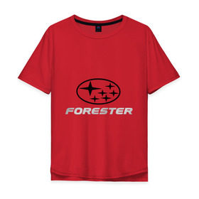 Мужская футболка хлопок Oversize с принтом Subaru forester в Тюмени, 100% хлопок | свободный крой, круглый ворот, “спинка” длиннее передней части | forester | subaru | subaru forester | субарик | субару | субару форестер | форестер | форик