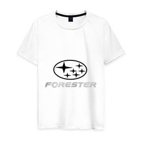 Мужская футболка хлопок с принтом Subaru forester в Тюмени, 100% хлопок | прямой крой, круглый вырез горловины, длина до линии бедер, слегка спущенное плечо. | forester | subaru | subaru forester | субарик | субару | субару форестер | форестер | форик