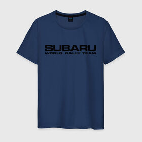 Мужская футболка хлопок с принтом Subaru world rally team (2) в Тюмени, 100% хлопок | прямой крой, круглый вырез горловины, длина до линии бедер, слегка спущенное плечо. | Тематика изображения на принте: rally | subaru | subaru субарик | team | world | world rally team | авто2012 | ралли | субару