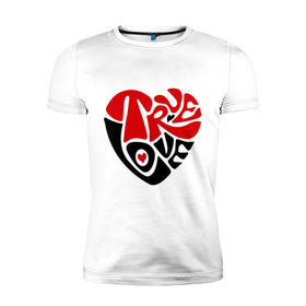 Мужская футболка премиум с принтом Реальная любовь в Тюмени, 92% хлопок, 8% лайкра | приталенный силуэт, круглый вырез ворота, длина до линии бедра, короткий рукав | два сердца | красиво | любовь | сердечки | сердце