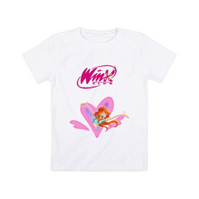 Детская футболка хлопок с принтом Winx club (2) в Тюмени, 100% хлопок | круглый вырез горловины, полуприлегающий силуэт, длина до линии бедер | winx | винкс | волщебницы | мультик | мультфильм