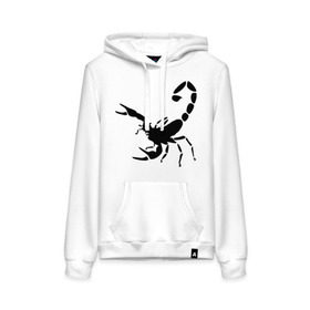 Женская толстовка хлопок с принтом Scorpions (2) в Тюмени, френч-терри, мягкий теплый начес внутри (100% хлопок) | карман-кенгуру, эластичные манжеты и нижняя кромка, капюшон с подкладом и шнурком | скорпион