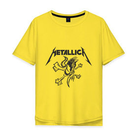 Мужская футболка хлопок Oversize с принтом Metallica (8) в Тюмени, 100% хлопок | свободный крой, круглый ворот, “спинка” длиннее передней части | металлика