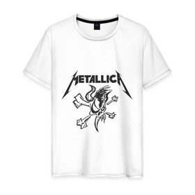 Мужская футболка хлопок с принтом Metallica (8) в Тюмени, 100% хлопок | прямой крой, круглый вырез горловины, длина до линии бедер, слегка спущенное плечо. | металлика