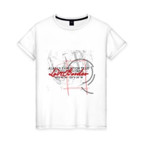 Женская футболка хлопок с принтом Lost Border (2) в Тюмени, 100% хлопок | прямой крой, круглый вырез горловины, длина до линии бедер, слегка спущенное плечо | urban style | городской стиль | графика | уличная мода | уличный стиль | урбан стайл