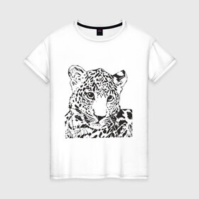 Женская футболка хлопок с принтом Гепардик в Тюмени, 100% хлопок | прямой крой, круглый вырез горловины, длина до линии бедер, слегка спущенное плечо | гепард | животные | кошачьи | леопард | хищники