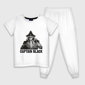 Детская пижама хлопок с принтом Captain Black в Тюмени, 100% хлопок |  брюки и футболка прямого кроя, без карманов, на брюках мягкая резинка на поясе и по низу штанин
 | пират | скелет