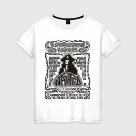 Женская футболка хлопок с принтом Pirats (5) в Тюмени, 100% хлопок | прямой крой, круглый вырез горловины, длина до линии бедер, слегка спущенное плечо | пират