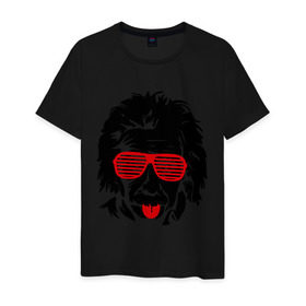 Мужская футболка хлопок с принтом Einstein (2) в Тюмени, 100% хлопок | прямой крой, круглый вырез горловины, длина до линии бедер, слегка спущенное плечо. | club | einstein | жалюзи | клуб | очки жалюзи | портрет | эйнштейн