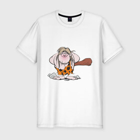 Мужская футболка премиум с принтом Дикарь в Тюмени, 92% хлопок, 8% лайкра | приталенный силуэт, круглый вырез ворота, длина до линии бедра, короткий рукав | дикарь