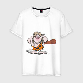 Мужская футболка хлопок с принтом Дикарь в Тюмени, 100% хлопок | прямой крой, круглый вырез горловины, длина до линии бедер, слегка спущенное плечо. | дикарь