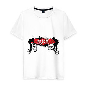 Мужская футболка хлопок с принтом BMX (2) в Тюмени, 100% хлопок | прямой крой, круглый вырез горловины, длина до линии бедер, слегка спущенное плечо. | bmx | бмх | велик | вело | велосипед | велосипедист | велоспорт | райдер | фрирайд | экстремальный спорт | экстрим