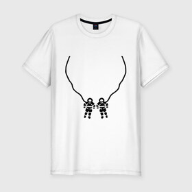 Мужская футболка премиум с принтом Космонавты в Тюмени, 92% хлопок, 8% лайкра | приталенный силуэт, круглый вырез ворота, длина до линии бедра, короткий рукав | 
