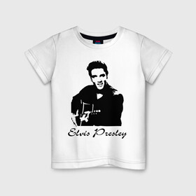 Детская футболка хлопок с принтом Elvis Presley (2) в Тюмени, 100% хлопок | круглый вырез горловины, полуприлегающий силуэт, длина до линии бедер | Тематика изображения на принте: гитара