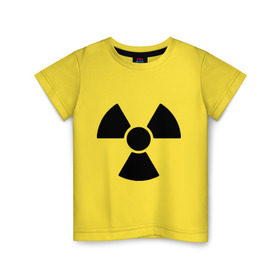 Детская футболка хлопок с принтом Радиоактивный в Тюмени, 100% хлопок | круглый вырез горловины, полуприлегающий силуэт, длина до линии бедер | radiation | radioactive | радиация