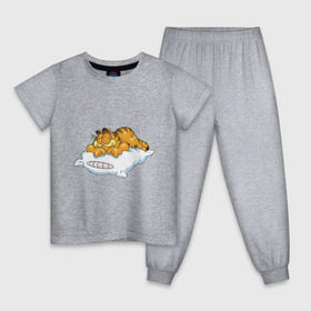 Детская пижама хлопок с принтом Гарфилд в Тюмени, 100% хлопок |  брюки и футболка прямого кроя, без карманов, на брюках мягкая резинка на поясе и по низу штанин
 | garfield | гарфилд