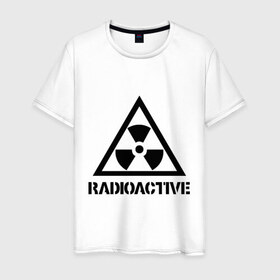 Мужская футболка хлопок с принтом Radioactive в Тюмени, 100% хлопок | прямой крой, круглый вырез горловины, длина до линии бедер, слегка спущенное плечо. | radioactive | radioactiveрадиоктивность | опасность | предупреждение