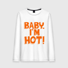 Мужской лонгслив хлопок с принтом Baby, I am hot! в Тюмени, 100% хлопок |  | горяч | горячий | мачо | парень