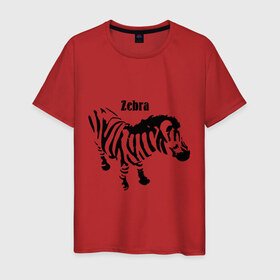 Мужская футболка хлопок с принтом Zebra (2) в Тюмени, 100% хлопок | прямой крой, круглый вырез горловины, длина до линии бедер, слегка спущенное плечо. | Тематика изображения на принте: africa | zebra | африка | животные | зебра