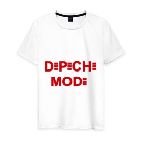 Мужская футболка хлопок с принтом Depeche mode в Тюмени, 100% хлопок | прямой крой, круглый вырез горловины, длина до линии бедер, слегка спущенное плечо. | Тематика изображения на принте: depeche mode | rock | депеш мод | рок | электронная музыка