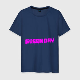 Мужская футболка хлопок с принтом Green Day - логотип в Тюмени, 100% хлопок | прямой крой, круглый вырез горловины, длина до линии бедер, слегка спущенное плечо. | Тематика изображения на принте: green day