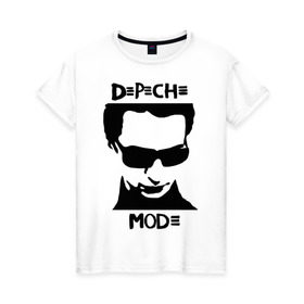 Женская футболка хлопок с принтом Depeche Mode (2) в Тюмени, 100% хлопок | прямой крой, круглый вырез горловины, длина до линии бедер, слегка спущенное плечо | Тематика изображения на принте: depeche mode | депеш мод | карикатура depeche mode | карикатура депеш мод | фото depeche mode