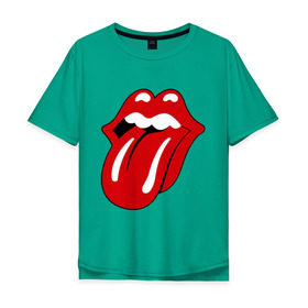 Мужская футболка хлопок Oversize с принтом Rolling Stones язык в Тюмени, 100% хлопок | свободный крой, круглый ворот, “спинка” длиннее передней части | heavy metal | metal | rock | trash metal | губы | квартет | метал | рок | рок группа | рок группы | роллинг стоунз | трэш метал | хеви метал | язык