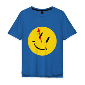 Мужская футболка хлопок Oversize с принтом Хранители - смайл с кровью в Тюмени, 100% хлопок | свободный крой, круглый ворот, “спинка” длиннее передней части | кровь | роршах | смайл