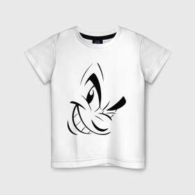 Детская футболка хлопок с принтом Злая рожица в Тюмени, 100% хлопок | круглый вырез горловины, полуприлегающий силуэт, длина до линии бедер | ехидное лицо | злая рожица | злая улыбка | злое лицо