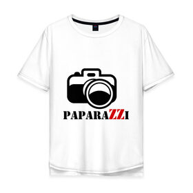 Мужская футболка хлопок Oversize с принтом Paparazzi в Тюмени, 100% хлопок | свободный крой, круглый ворот, “спинка” длиннее передней части | кадр | камера | папараци | папарацци | папараццифотограф | пленка | снимать | снимок | съемка | фото