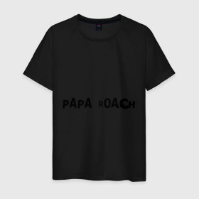 Мужская футболка хлопок с принтом Papa Roach в Тюмени, 100% хлопок | прямой крой, круглый вырез горловины, длина до линии бедер, слегка спущенное плечо. | Тематика изображения на принте: papa roach | папа роач | рок