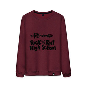 Мужской свитшот хлопок с принтом Ramones - Rock n Roll High School в Тюмени, 100% хлопок |  | Тематика изображения на принте: punk | ramones | rock | rock n roll high school | панк | песни | рамоунз | рок