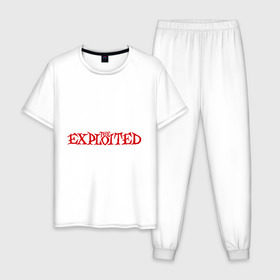 Мужская пижама хлопок с принтом The Exploited в Тюмени, 100% хлопок | брюки и футболка прямого кроя, без карманов, на брюках мягкая резинка на поясе и по низу штанин
 | Тематика изображения на принте: exploited | rock | панк | рок | эксплойтэд