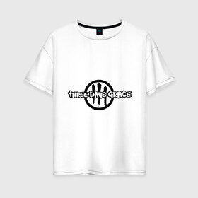 Женская футболка хлопок Oversize с принтом Three Days Grace в Тюмени, 100% хлопок | свободный крой, круглый ворот, спущенный рукав, длина до линии бедер
 | rock | альтернатива | метал | рок