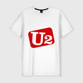 Мужская футболка премиум с принтом U2 в Тюмени, 92% хлопок, 8% лайкра | приталенный силуэт, круглый вырез ворота, длина до линии бедра, короткий рукав | 