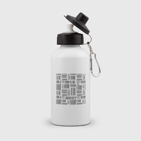 Бутылка спортивная с принтом Штрих код в Тюмени, металл | емкость — 500 мл, в комплекте две пластиковые крышки и карабин для крепления | штрих код | штрихкод | штриховой код