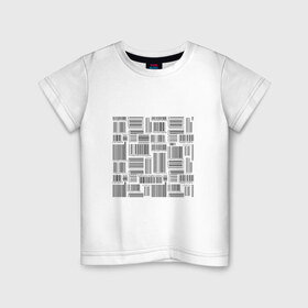 Детская футболка хлопок с принтом Штрих код в Тюмени, 100% хлопок | круглый вырез горловины, полуприлегающий силуэт, длина до линии бедер | штрих код | штрихкод | штриховой код