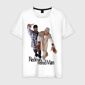 Мужская футболка хлопок с принтом Redman and Method Man в Тюмени, 100% хлопок | прямой крой, круглый вырез горловины, длина до линии бедер, слегка спущенное плечо. | gangsta | gansta | hip | hop | rap | рэп | рэпчина | хип | хоп