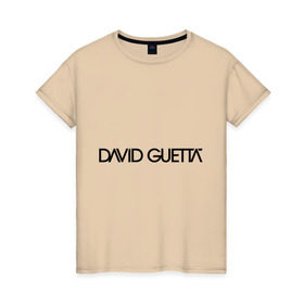 Женская футболка хлопок с принтом David Guetta в Тюмени, 100% хлопок | прямой крой, круглый вырез горловины, длина до линии бедер, слегка спущенное плечо | Тематика изображения на принте: david guetta | dj | диджей | дэвид гетта