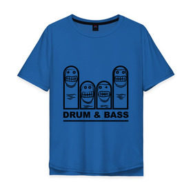 Мужская футболка хлопок Oversize с принтом Drum and Bass злые матрешки в Тюмени, 100% хлопок | свободный крой, круглый ворот, “спинка” длиннее передней части | dnb | drum | басс | драм