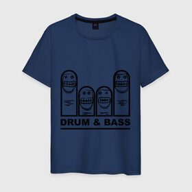 Мужская футболка хлопок с принтом Drum and Bass злые матрешки в Тюмени, 100% хлопок | прямой крой, круглый вырез горловины, длина до линии бедер, слегка спущенное плечо. | dnb | drum | басс | драм