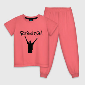 Детская пижама хлопок с принтом Fatboy Slim в Тюмени, 100% хлопок |  брюки и футболка прямого кроя, без карманов, на брюках мягкая резинка на поясе и по низу штанин
 | pop | rnb | поп | фэтбойслим