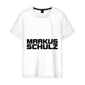 Мужская футболка хлопок с принтом Markus Schulz в Тюмени, 100% хлопок | прямой крой, круглый вырез горловины, длина до линии бедер, слегка спущенное плечо. | deejay | dj | markus schulz | trance | диджей | маркус шульц | транс
