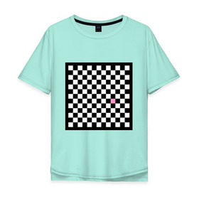 Мужская футболка хлопок Oversize с принтом Шахматная эмо-доска в Тюмени, 100% хлопок | свободный крой, круглый ворот, “спинка” длиннее передней части | emo | розовый квадрат | субкультуры | шахматная доска | шахматы | эмо | эмо шахматы