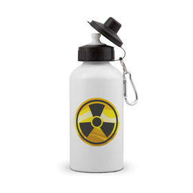 Бутылка спортивная с принтом Радиоактив в Тюмени, металл | емкость — 500 мл, в комплекте две пластиковые крышки и карабин для крепления | radiation | radioactive | радиация