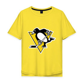 Мужская футболка хлопок Oversize с принтом Pittsburgh Penguins Malkin 71 в Тюмени, 100% хлопок | свободный крой, круглый ворот, “спинка” длиннее передней части | malkin | nhl | pittsburgh penguins | малкин | нхл | питсбург | хоккейный клуб