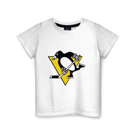 Детская футболка хлопок с принтом Pittsburgh Penguins Malkin 71 в Тюмени, 100% хлопок | круглый вырез горловины, полуприлегающий силуэт, длина до линии бедер | malkin | nhl | pittsburgh penguins | малкин | нхл | питсбург | хоккейный клуб